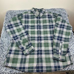 New Eddie Bauer Centenarian Flannel Button Up Shirt Mens 2XLT Plaid Classic Fit